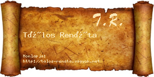 Tálos Renáta névjegykártya